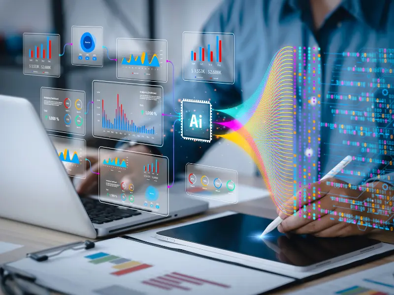 charts and graphs floating around Assessing AI readiness