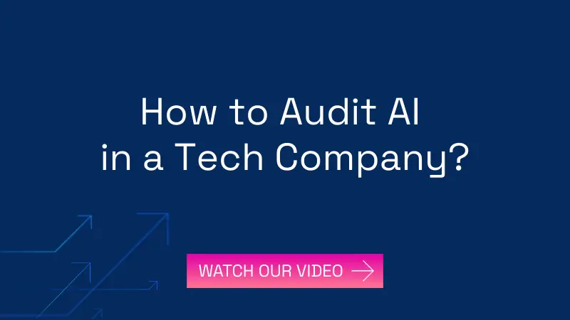 CTA image leading to YouTube video 'How to audit AI in a tech company?.