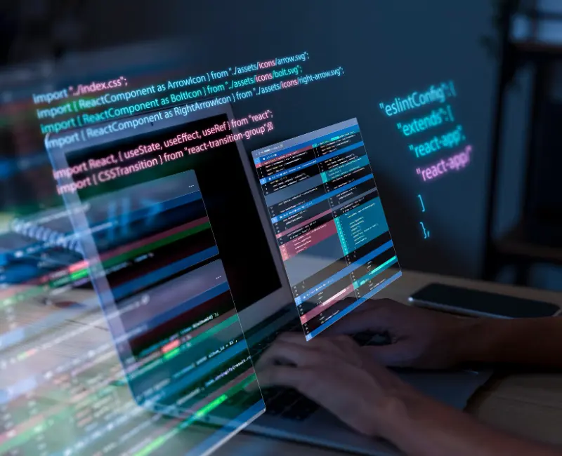 computer screen with lines of code